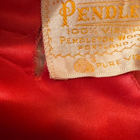 VTG Red Pendleton Wool Classic Trench Coat - Picture 9 of 10